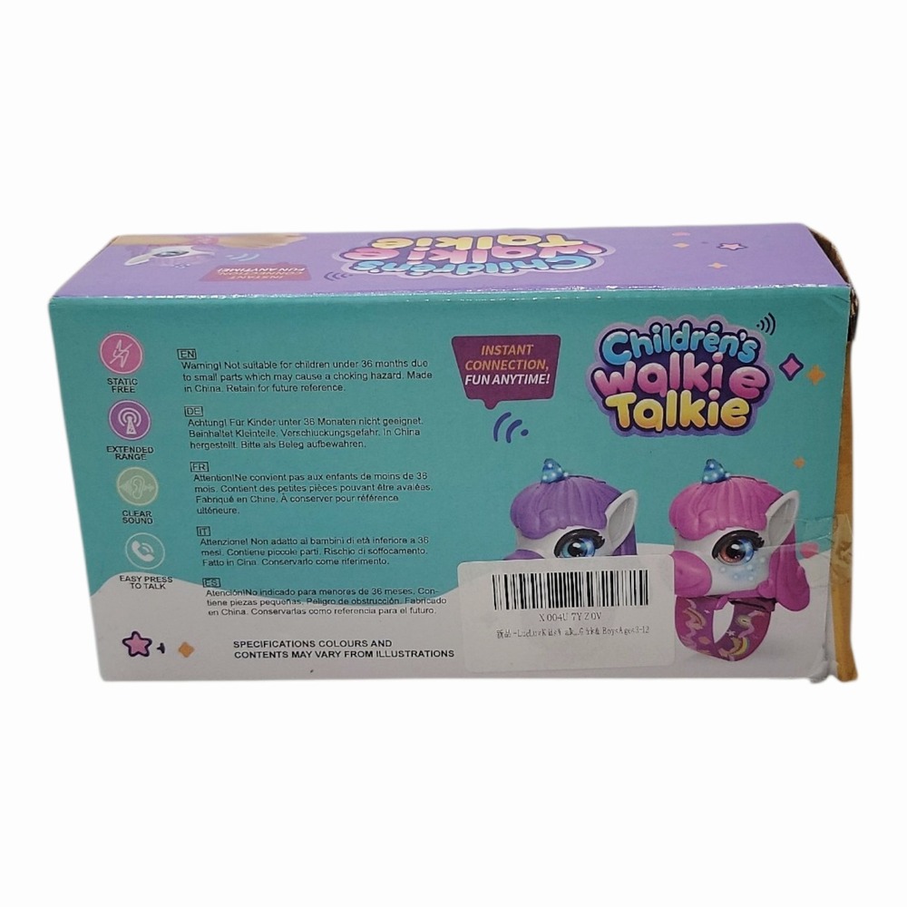 Kids Unicorn Walkie Talkies Set Children's 2-Way Radio Toy Instant Connection - Picture 3 of 5